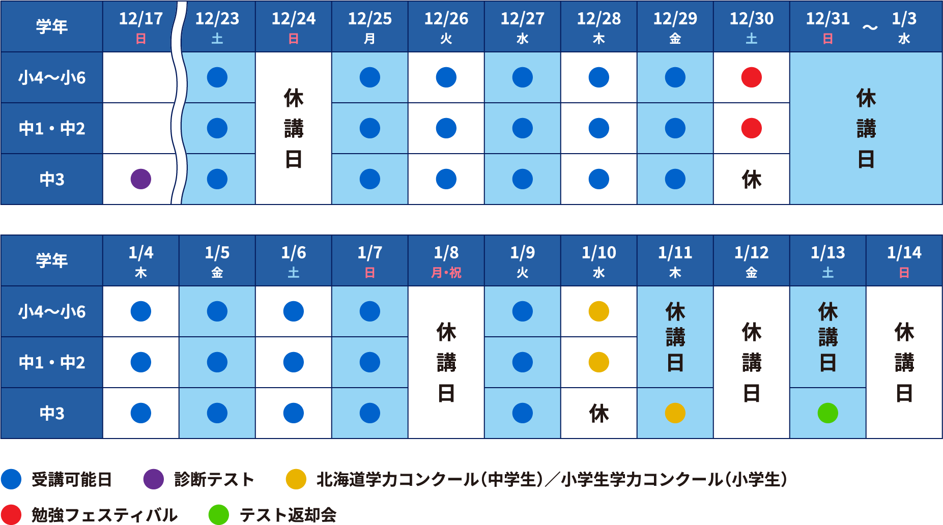日程表