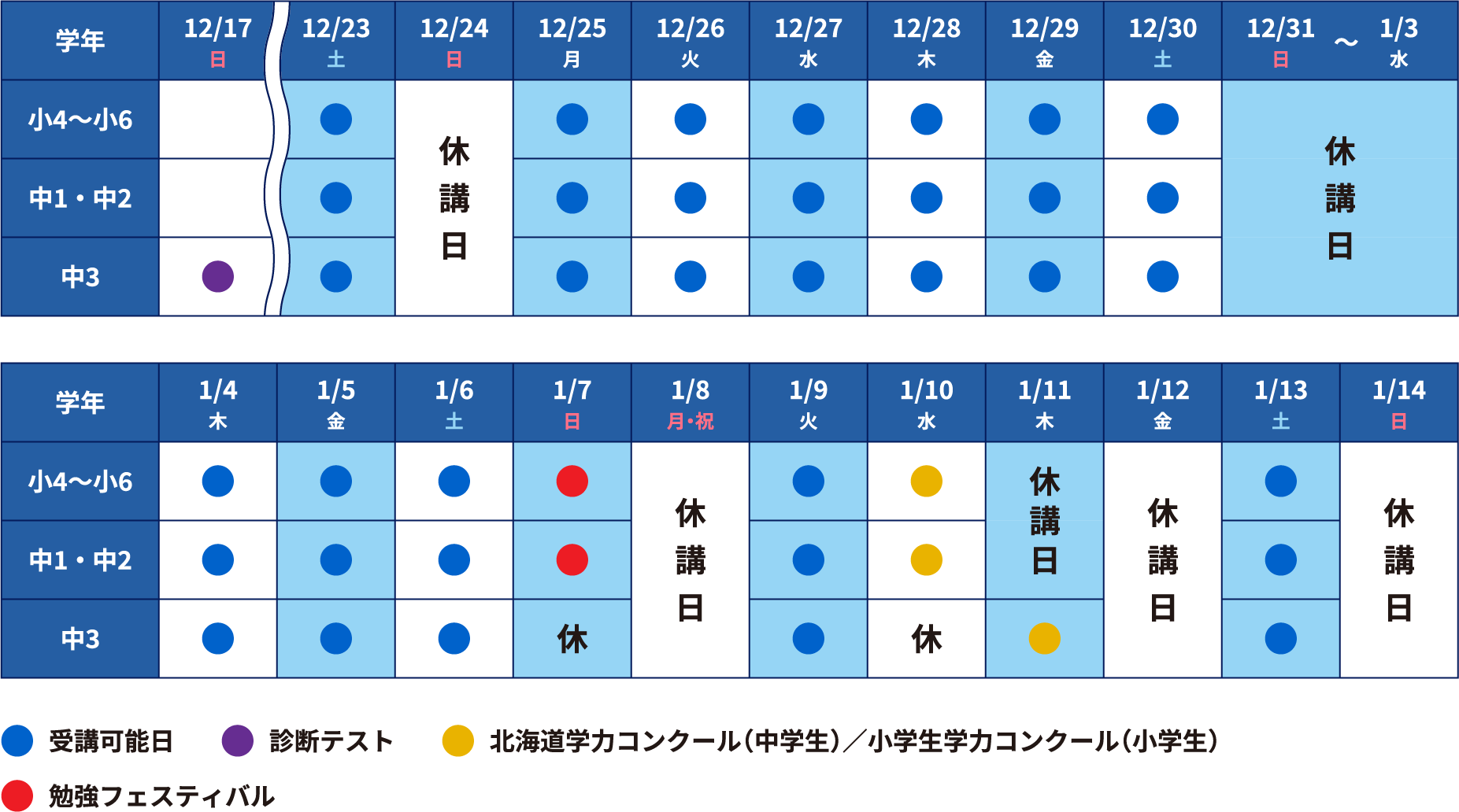 日程表