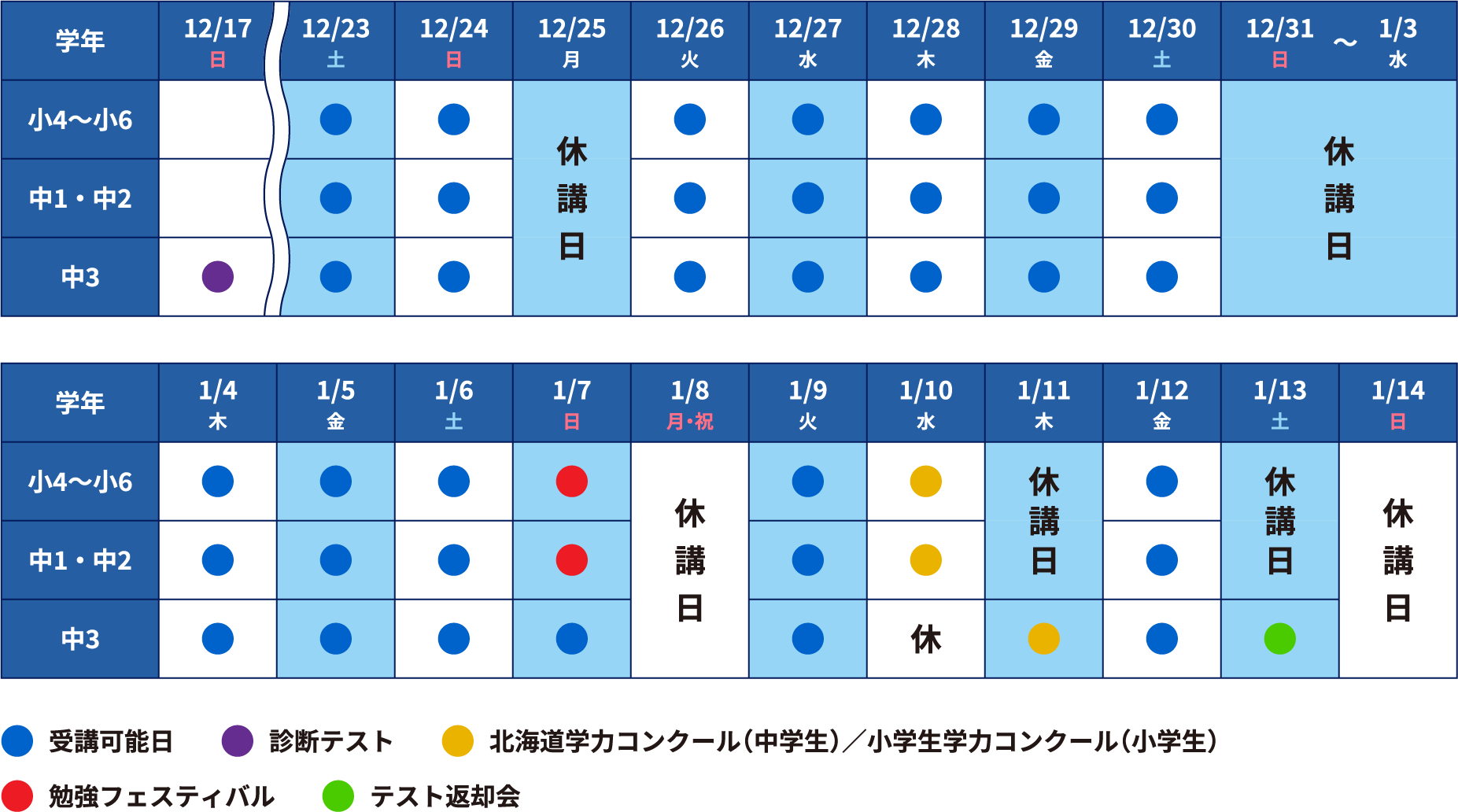 日程表