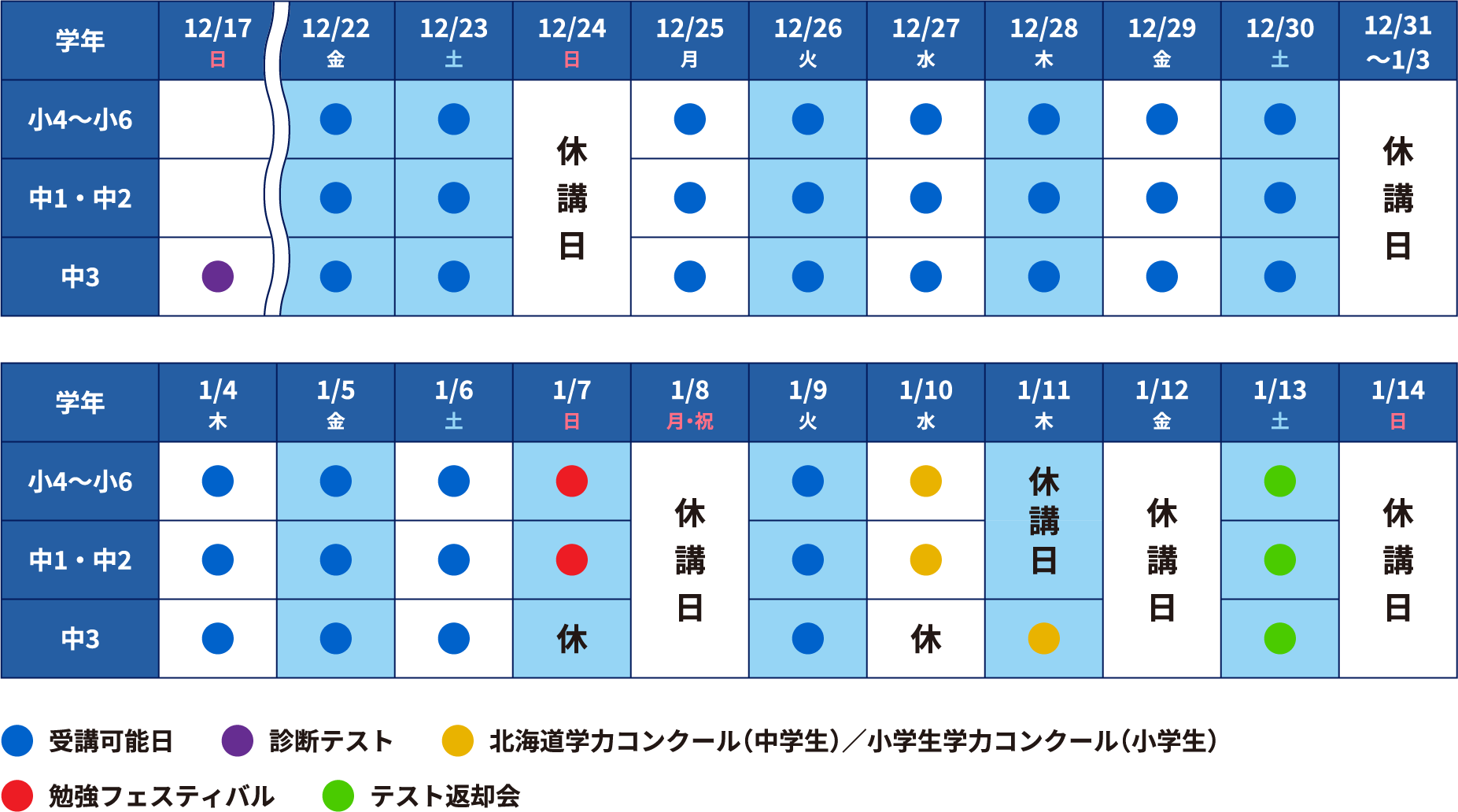 日程表