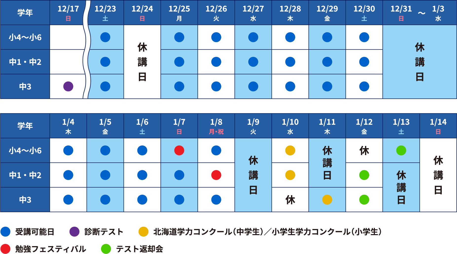 日程表