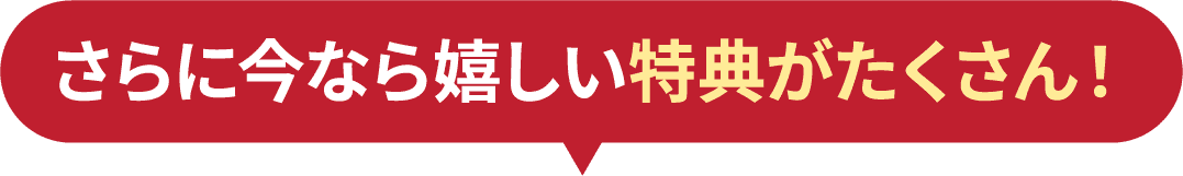 さらに今なら嬉しい特典がたくさん！